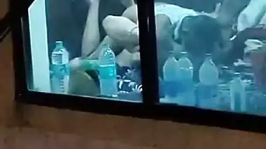 Caught through the window in hotel with bhabhi pussy lick