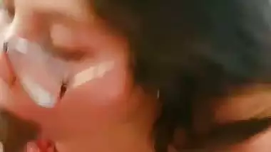 Sexy Indian babe drinks cum after an Indian blowjob