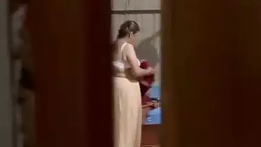 Mom wearing bra caught by horny son viral incest