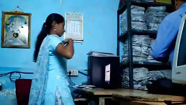 Andhra Lady Almost Caught By Boss Having Risky Sex At Work